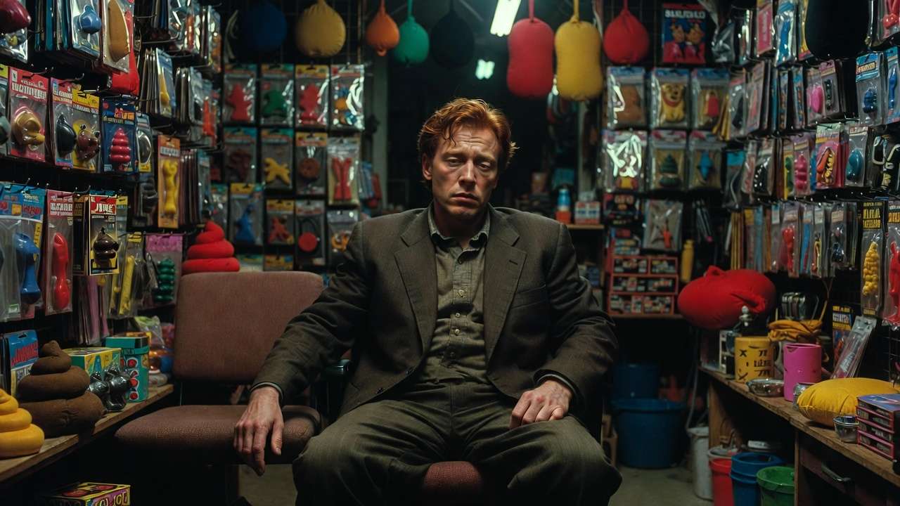 George Weasley grieving the loss of his twin Fred in Weasleys’ Wizard Wheezes shop