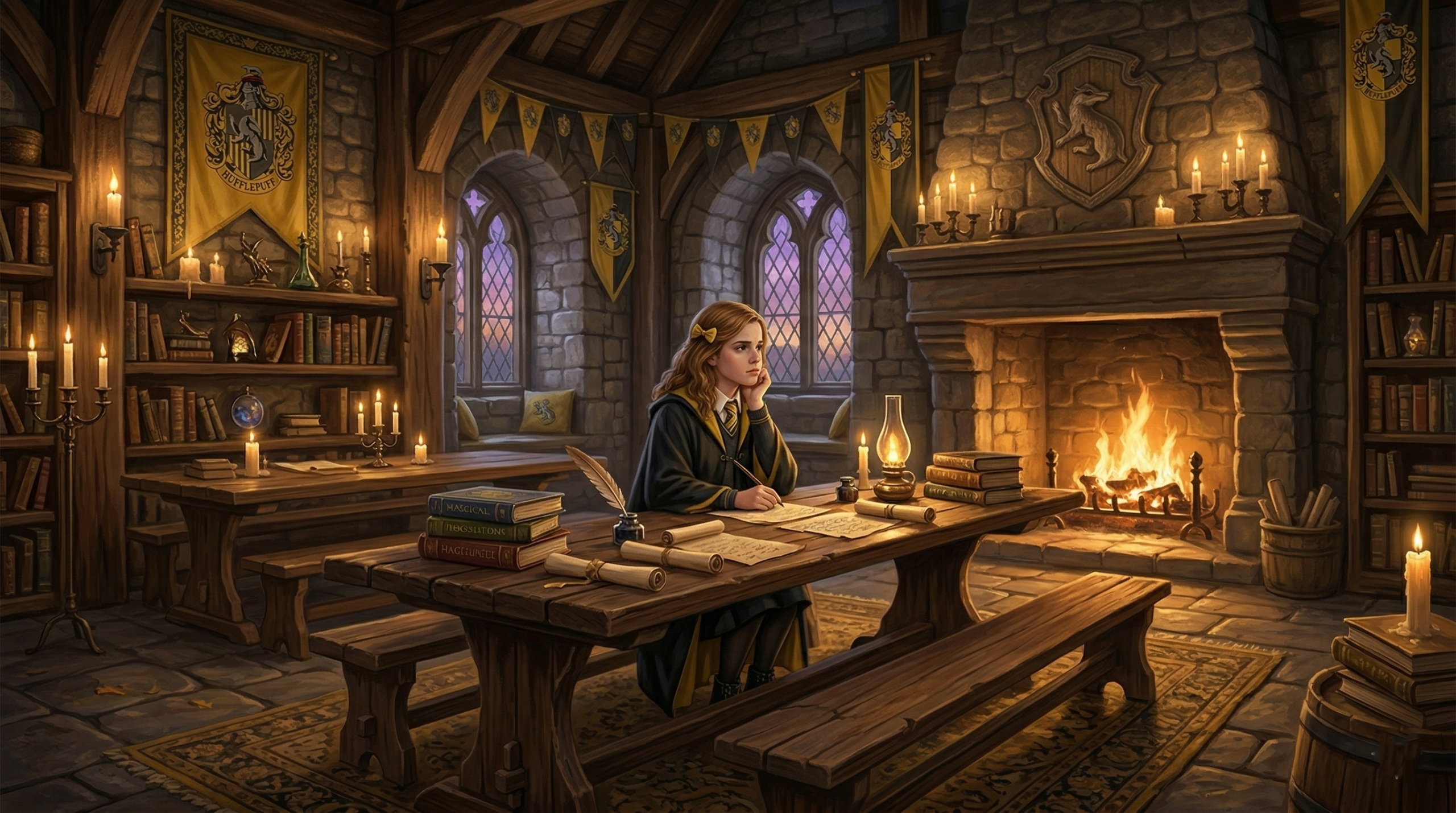 Susan Bones Hufflepuff student Harry Potter wizarding world character illustration
