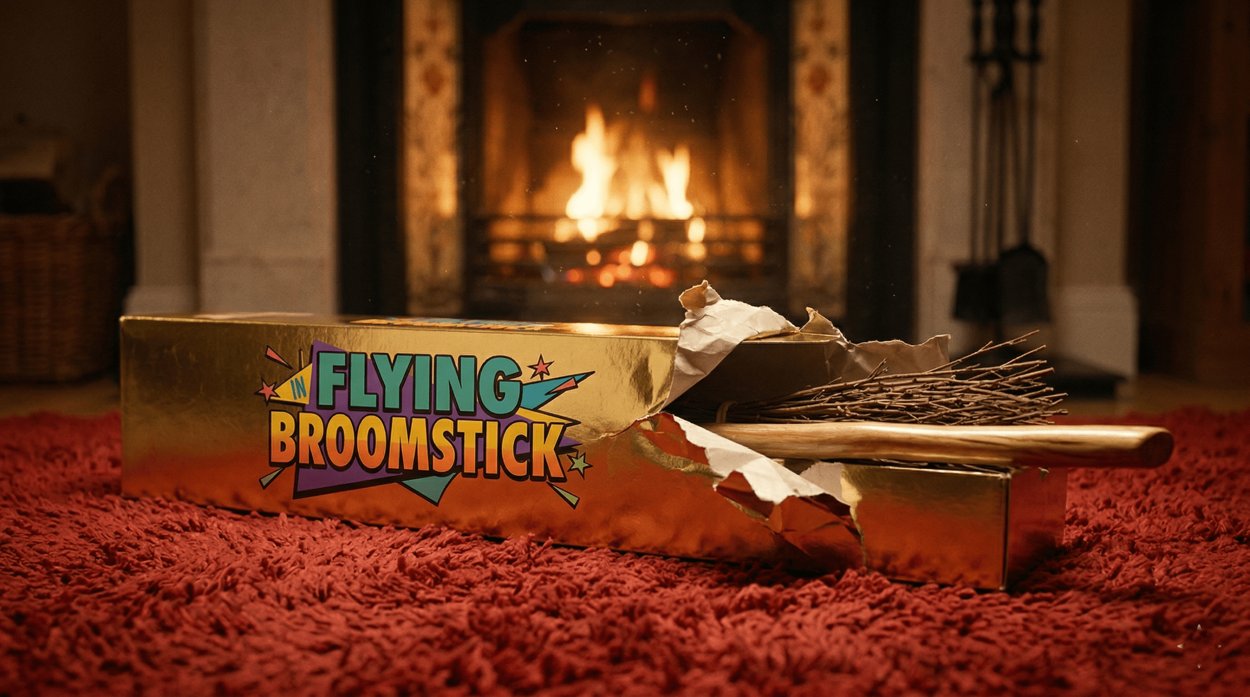 When Harry and Ron unwrap the Nimbus 2000, it doesn't arrive as a simple brown-paper-wrapped parcel as it did in the movies. Instead, it comes in a gold-foiled, '90s-style branded box that reads "Swift as a Snitch". This detail highlights the commercial aspect of the Wizarding World's sporting equipment that the books often hinted at.