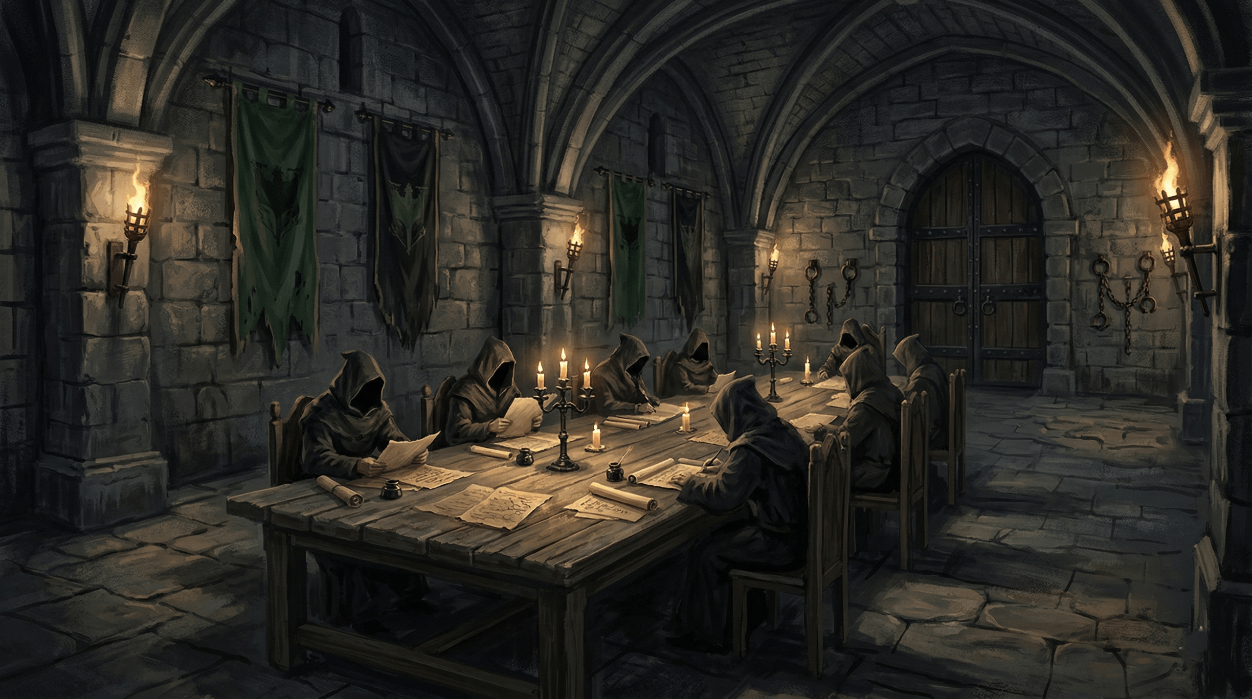 Snatchers Harry Potter — dark wizarding government chamber representing Voldemort's Ministry of Magic persecution system