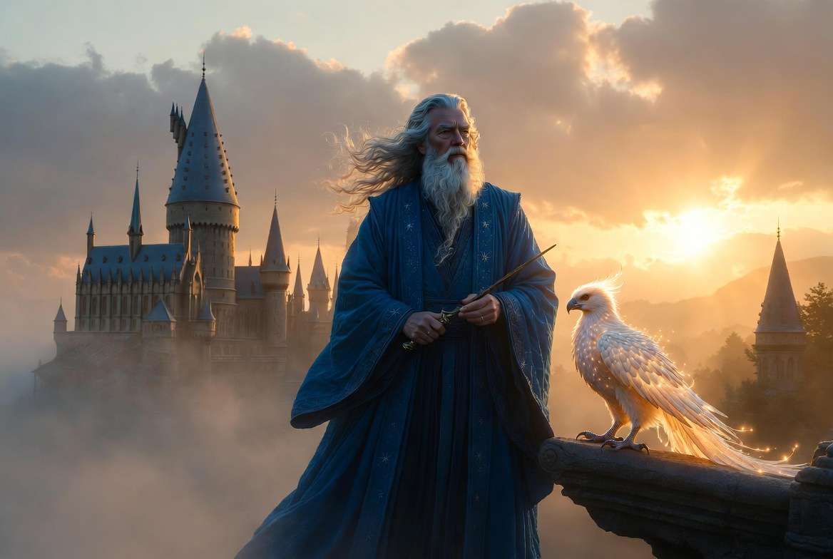 Albus Dumbledore most powerful wizard Elder Wand Fawkes Hogwarts Harry Potter