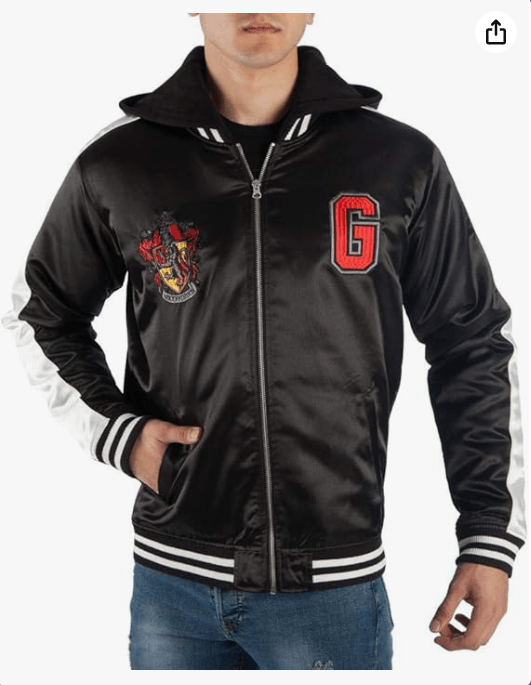 Bioworld Harry Potter Gryffindor Satin Zip-up Hoodie Jacket 