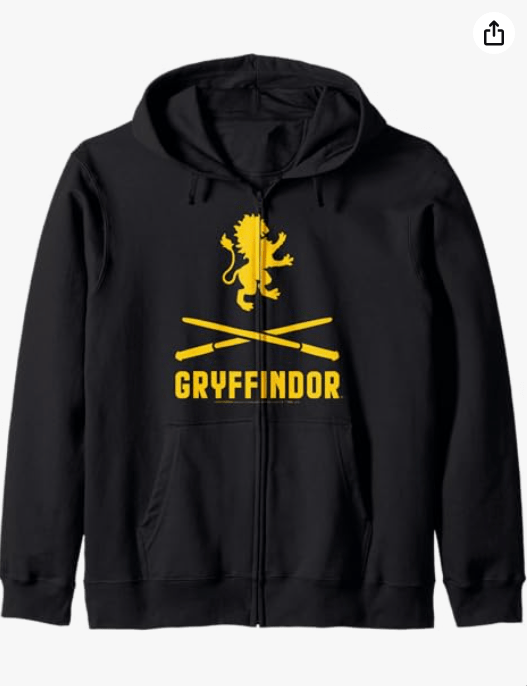 Harry Potter Gryffindor Crossed Wands Logo Zip Hoodie 