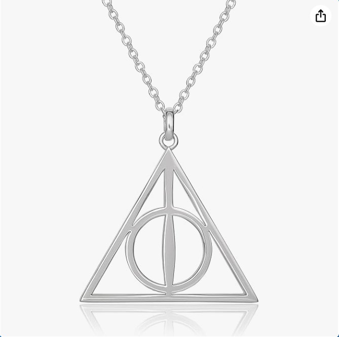 Harry Potter Womens Deathly Hallows Necklace - 18-inch Chain Necklace for Women Jewelry