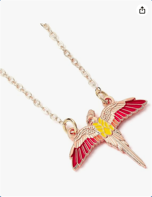 Harry Potter Official Rose Gold Plated Fawkes Necklace