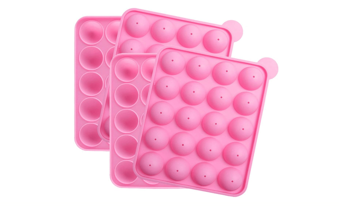 Tosnail 2 Pack of 20-Cavity Silicone Cake Pop Mold - Great for Hard Candy, Lollipop and Party Cupcake 