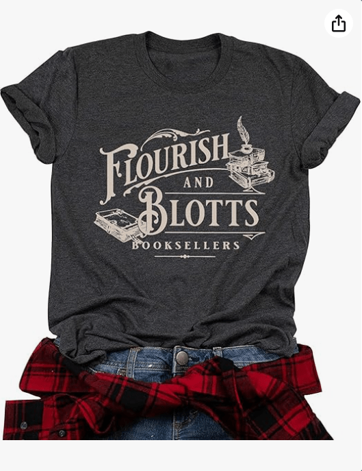 Flourish and Blotts T Shirt Women Magic School Shirt Wizard Graphic Costume Clothes Summer Holiday Vacation Top Tee 