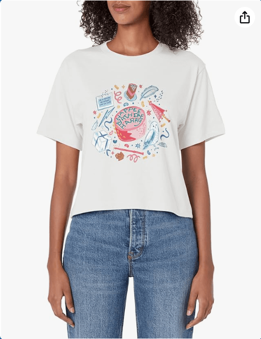 Harry Potter Happee Birthdae Harry Iconic Icons Chest Logo Women's Crop Top 