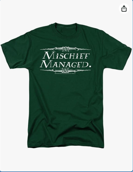 Harry Potter Mischief Managed Marauder's Map Quote Unisex Adult T-Shirt for Men and Women, Hunter Green, 4X-Large 