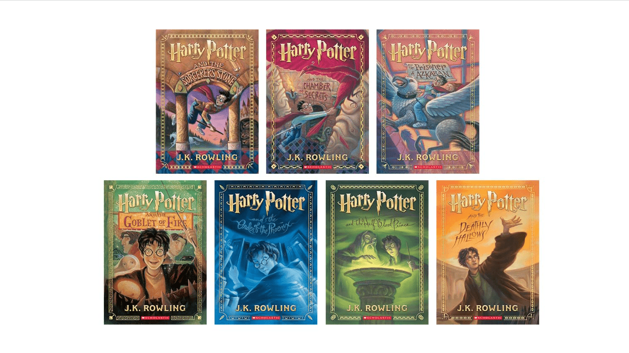 25 Year Anniversary Editon of Harry Potter Paperback Full Book Set Volumes 1-7 (Limited Edition, Original cover)
