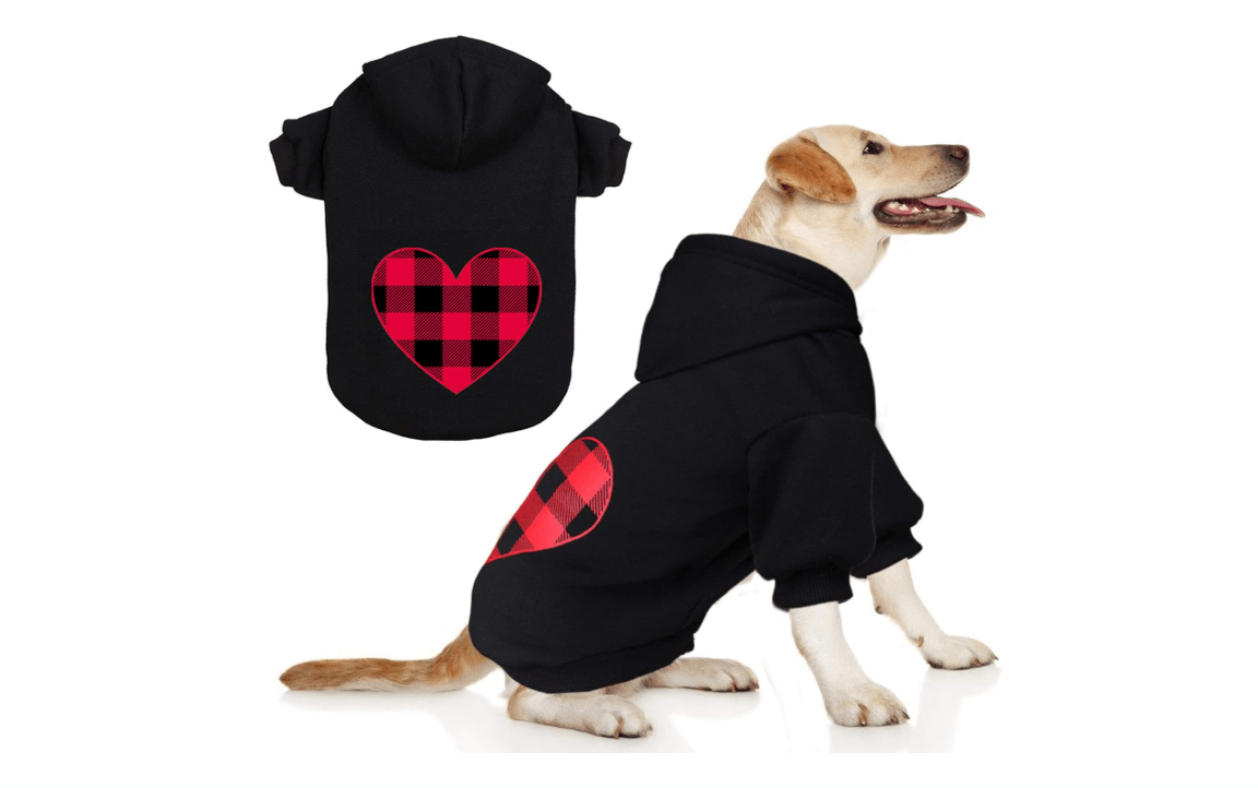 Dog Hoodie Sweater Sweater for Dogs Pet Clothes Black Buffalo Plaid Warm and Soft Breathable Cozy(L) 