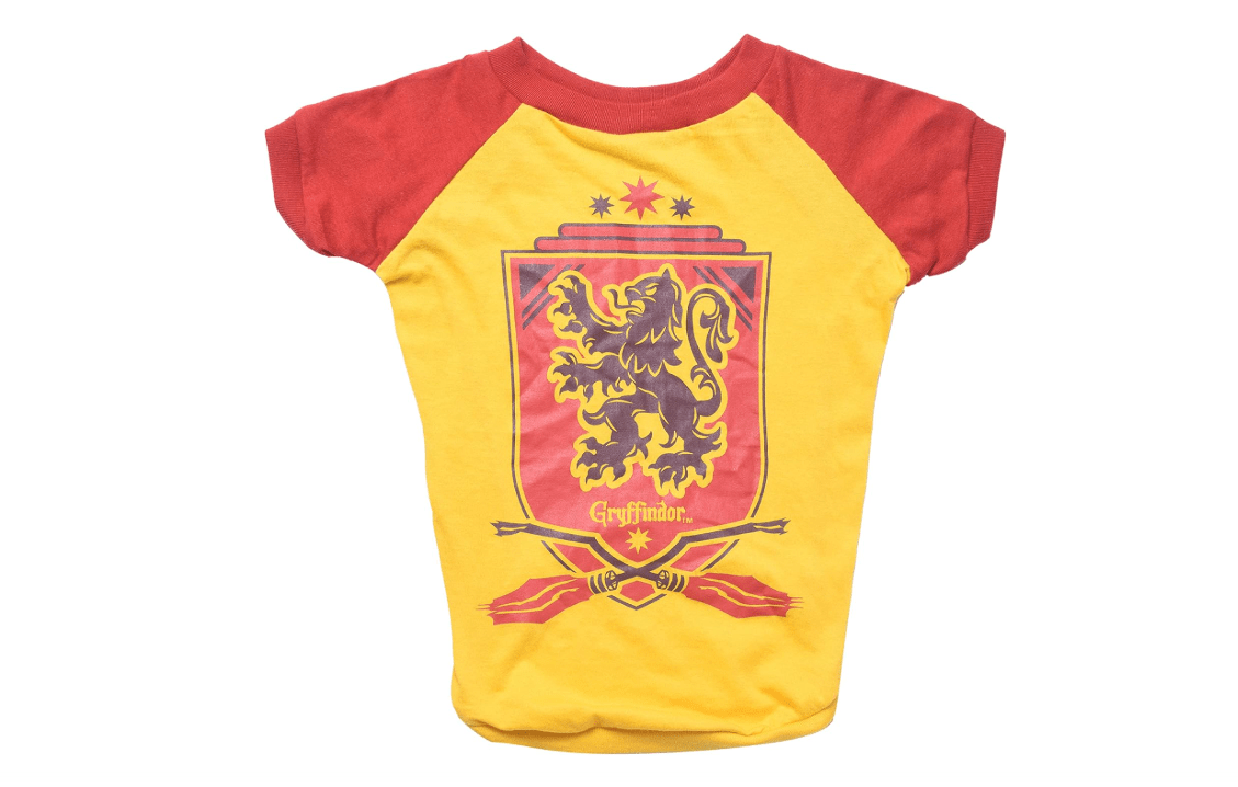 Harry Potter Gryffindor Dog T-Shirt - Pet Costume Shirt for Dogs - Officially Licensed Dog Apparel & Accessories for Hogwarts Houses, Size Large 