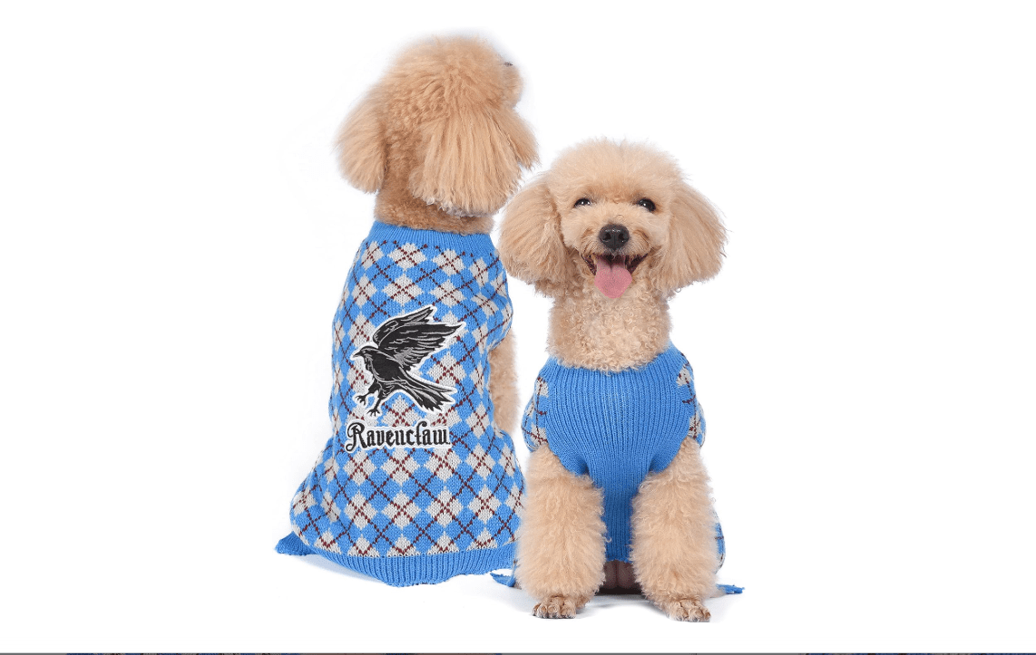 Harry Potter Ravenclaw Dog Sweater - Pet Outerwear for Dogs - Officially Licensed Dog Apparel & Accessories for Hogwarts Houses, Size Small 