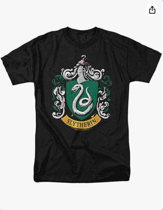 Harry Potter Slytherin House Crest Unisex Adult T Shirt for Men and Women
