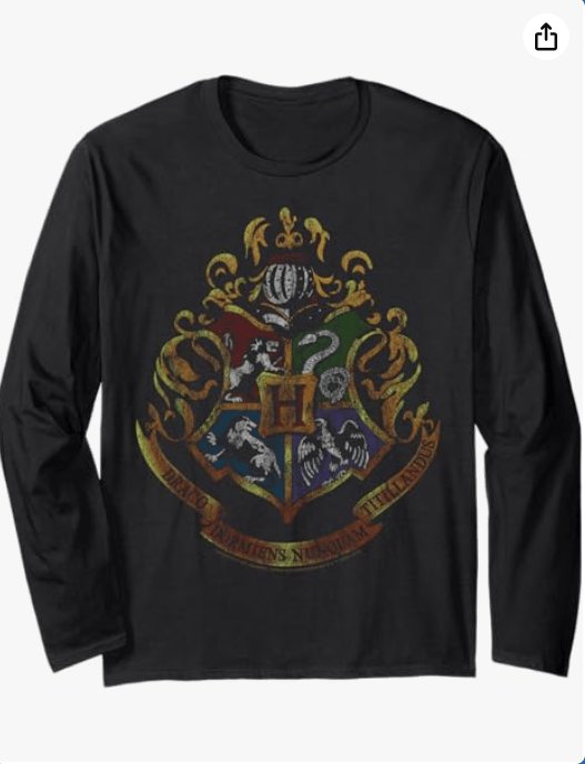 Harry Potter Hogwarts Crest Distressed Long Sleeve T-Shirt