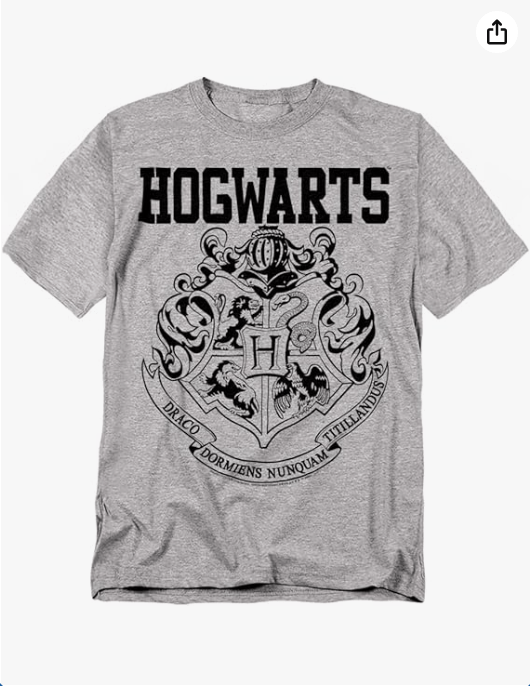 Popfunk Harry Potter Hogwarts Logo T Shirt Gray