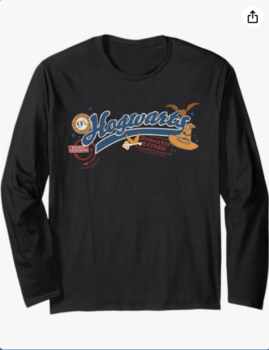 Amazon Essentials Harry Potter Hogwarts Varsity Icons Long Sleeve T-Shirt