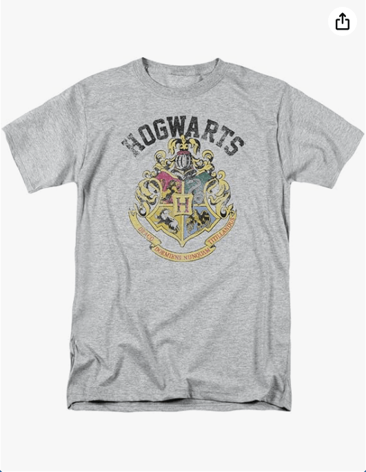 Harry Potter T Shirt, Distressed Hogwarts Crest, Unisex for Men & Women
