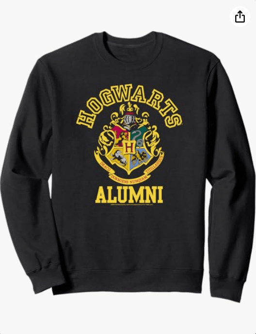 Harry Potter Hogwarts Alumni - Sudadera, Negro, S
