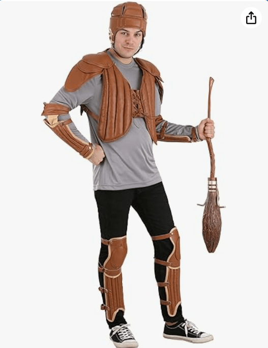 Harry Potter Adult Quidditch Costume Kit - Chest Armor, Helmet, Goggles, Shin Guards & Gauntlets, Officially Licensed