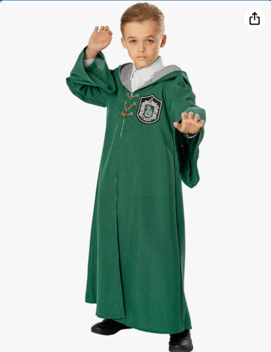 Rubies Official Harry Potter Slytherin Quidditch Child Robe, Kids Fancy Dress, Age 11-14 years Halloween Halloween