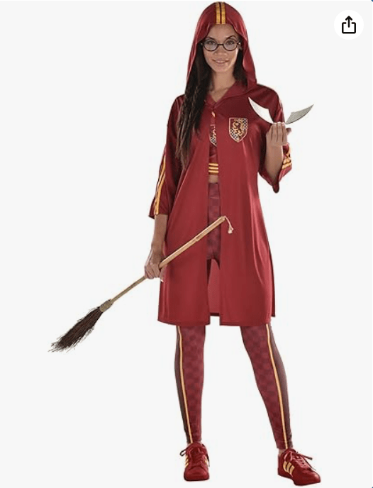 Party City Harry Potter: Gryffindor Quidditch Halloween Costume for Women - Medium Multicolor