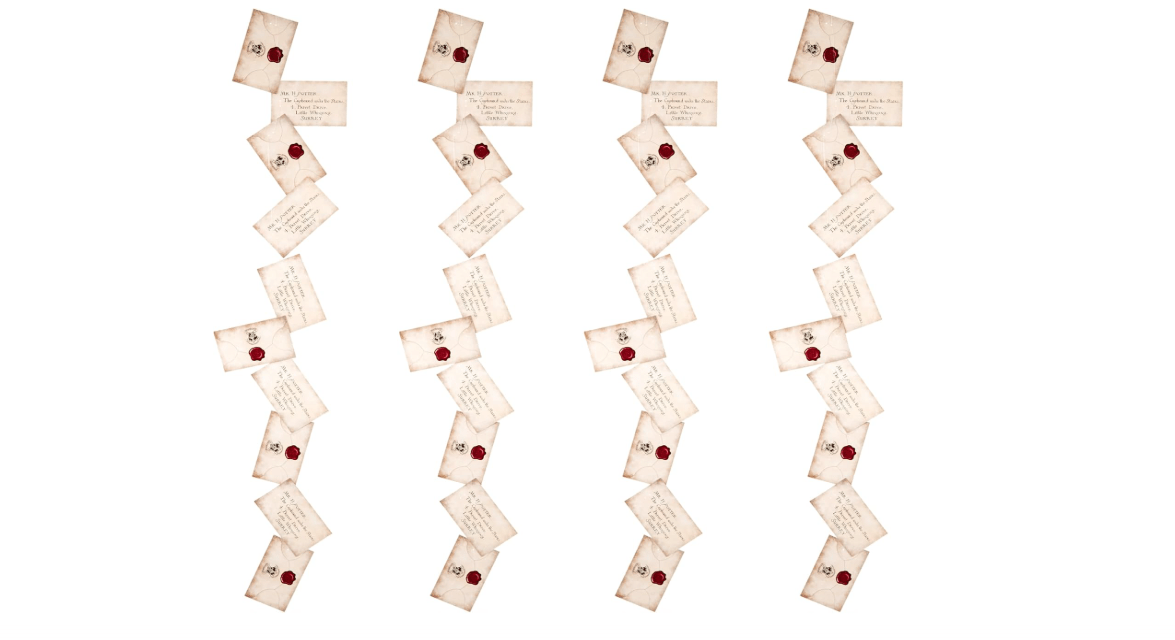 CON*QUEST Journals Harry Potter Official Floating Hogwarts Acceptance Letter Decoration, 40 Letter Cards & Nylon String for Hanging, Home Decor,...
