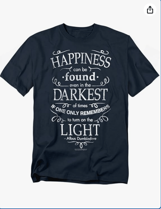 Popfunk Harry Potter Shirt, Dumbledore Happiness Quote T Shirt Black
