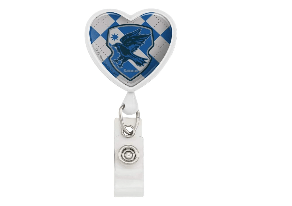 Harry Potter Ravenclaw Plaid Sigil Heart Lanyard Retractable Reel Badge ID Card Holder
