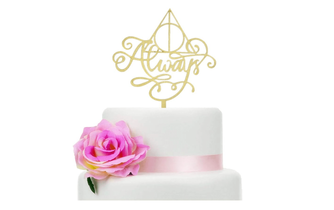 Always Cake Topper Wood, Cake Topper for a Wedding/Engagement/Anniversary/Bridal Shower Party Decorations, Harry Potter Theme Party Decorations 