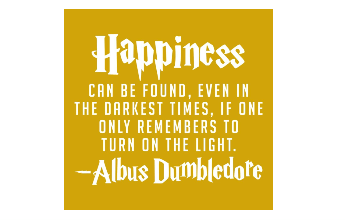 Harry Potter Vinyl Wall Art Decal - Dumbledore Quote 'Happiness Can Be Found Even in The Darkest of Times' - 8.5" x 10.5" Home, Apartment,...
