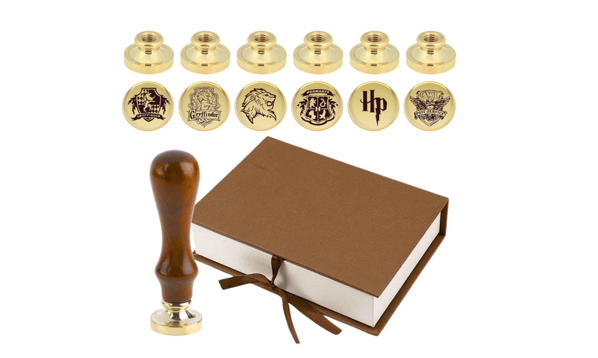 6-Pack of Wax Seals – Harry Potter Wooden Handle and Wax Seal Set, 6 Pieces, 1 Piece Harry Potter Sealing Head Kit...
