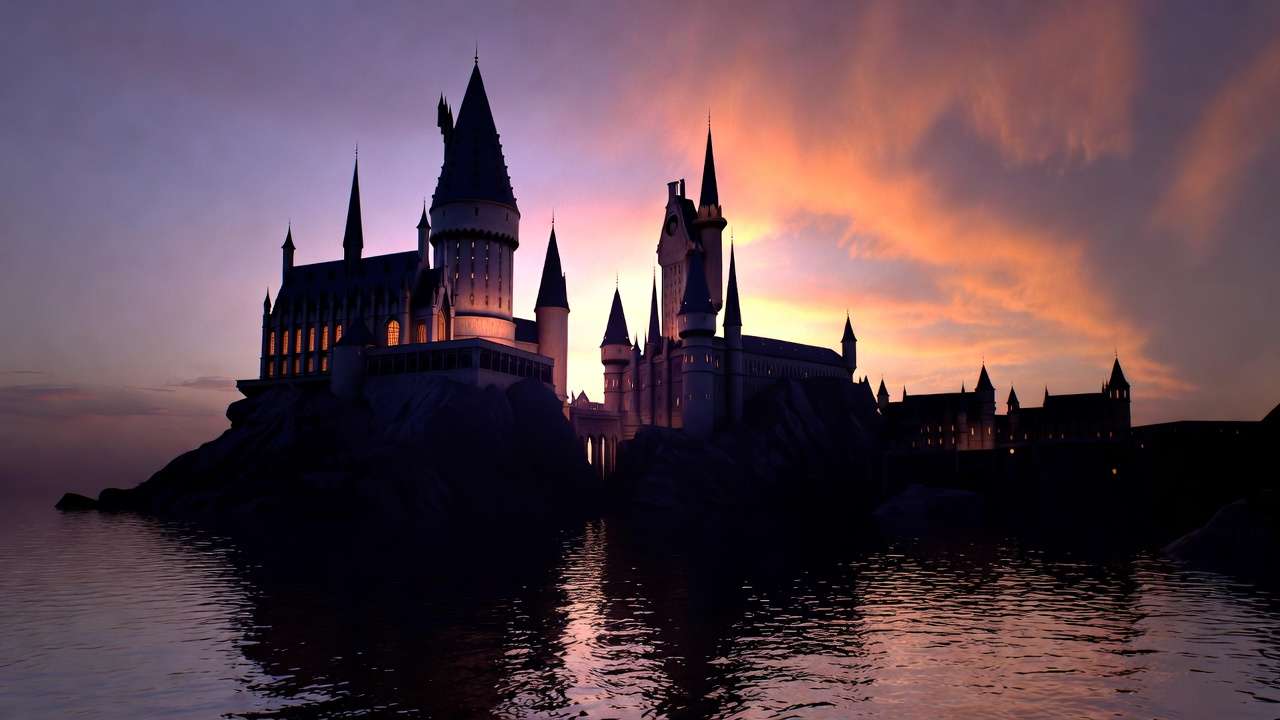Hogwarts Castle at twilight representing the magical setting of Harry Potter characters A-Z list
