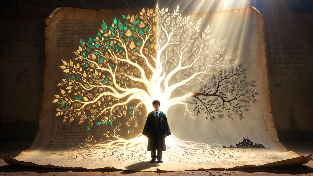 Harry Potter family tree highlighting pure-blood Potter line and Muggle-born Lily Evans heritage