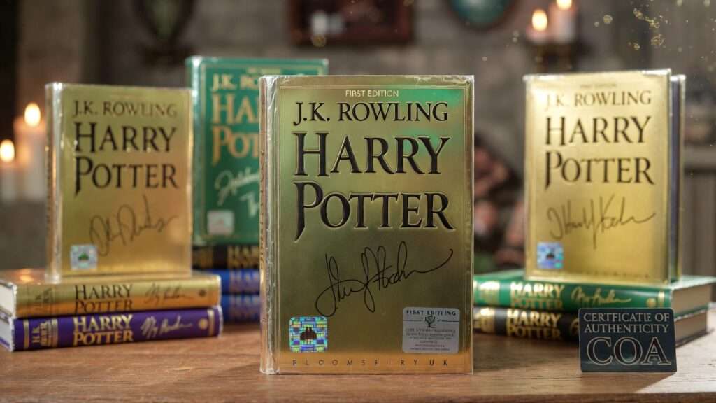 jk rowling autographed harry potter book