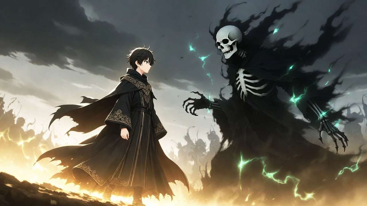 Symbolic image of Harry Potter mastering death by accepting it, facing Death as a friend, Harry Potter themes