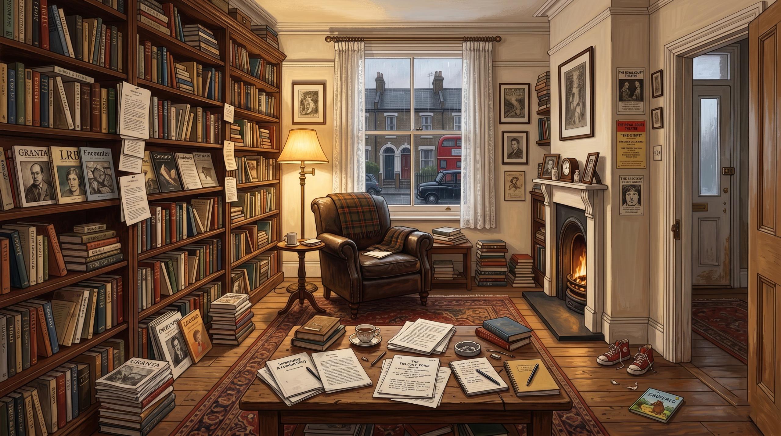 Cozy creative London home interior representing Daniel Radcliffe's childhood environment in young age