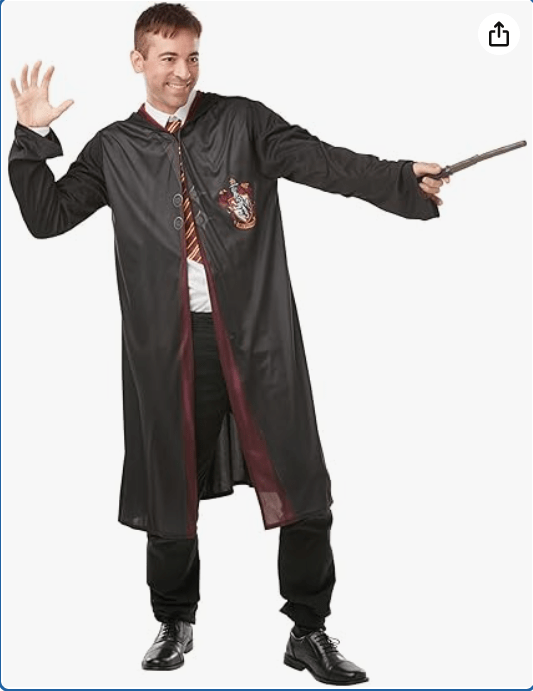 Rubie's Official Harry Potter Gryffindor Deluxe Robe Costume, Includes Wand and Tie, Adult Size Medium/Standard
