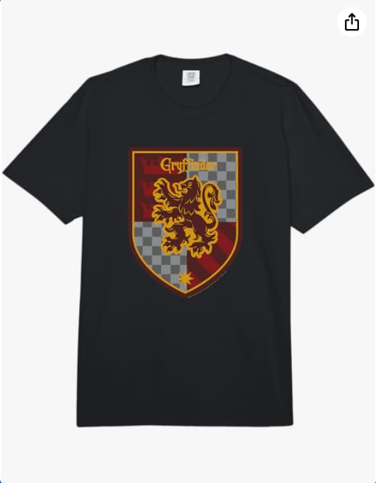 Harry Potter Gryffindor Shield Crest Comfort Colors Adult Heavyweight T-Shirt
