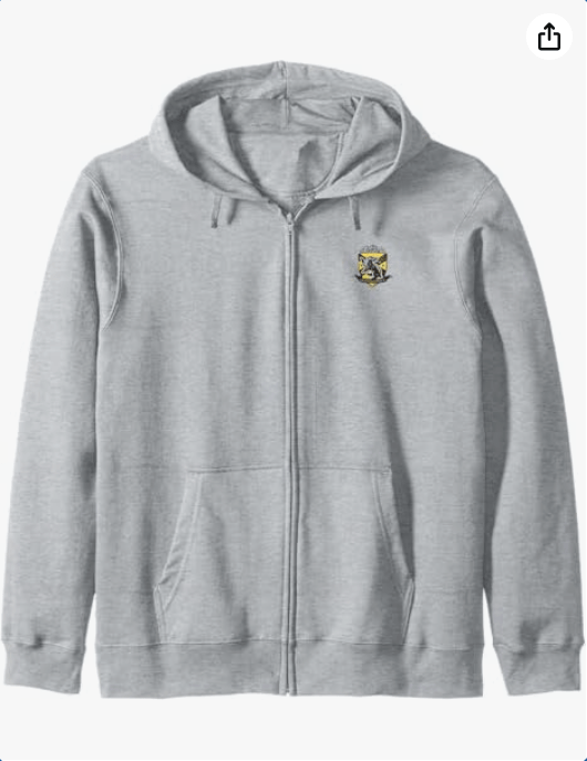 Harry Potter Hufflepuff Quidditch Distressed Shield Zip Hoodie