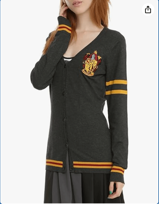 Harry Potter Womens' Slytherin House Crest Open Front Cardigan Juniors Knit Sweater