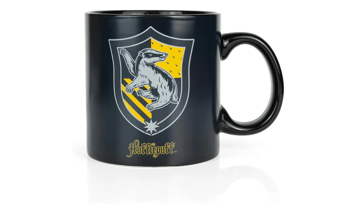 Harry Potter Hufflepuff House 20oz Heat Reveal Ceramic Coffee Mug - Heat Sensitive Color Changing & Image Morphing Tea Cup for Lattes, Cappuccinos, Hot...