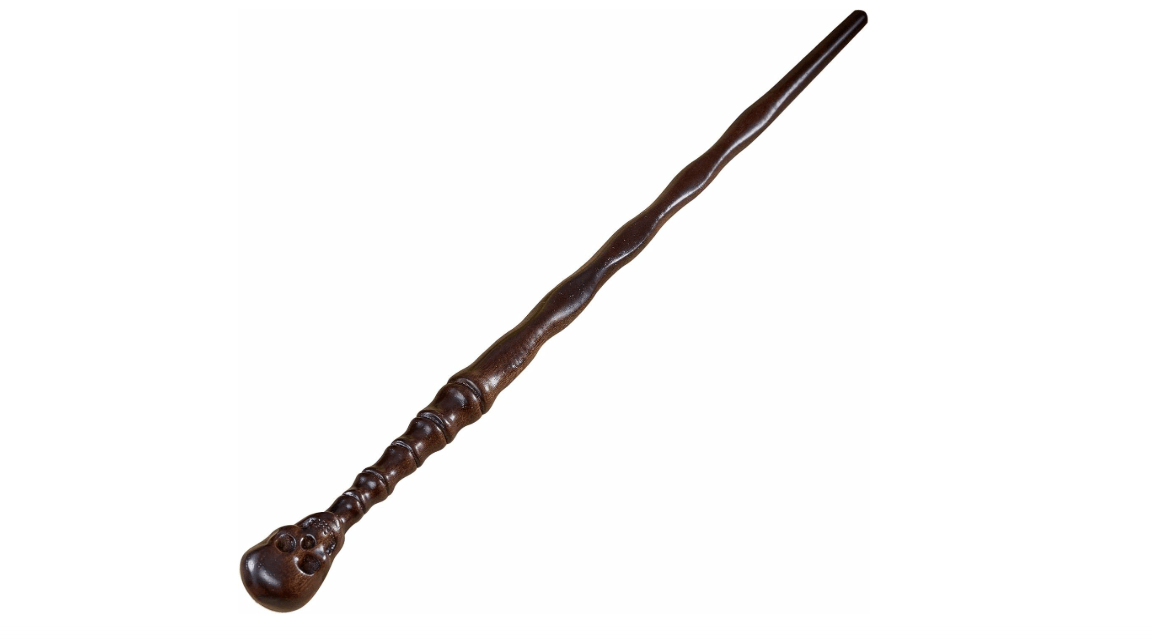 Handicraftviet Skull Wand - Handcrafted Real Wood Grain, Wizard Magic Wand for Adults Kids to a Magical Adventure, 15In Great Gift for Halloween