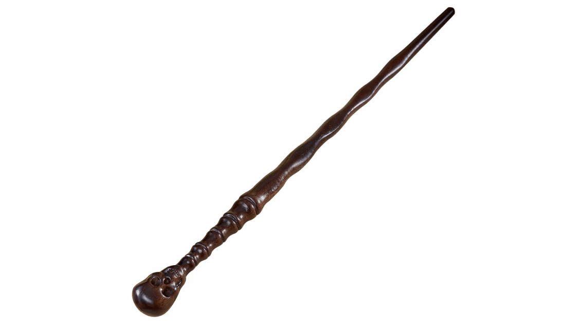 Handicraftviet Skull Wand - Handcrafted Real Wood Grain, Wizard Magic Wand for Adults Kids to a Magical Adventure, 15In Great Gift for Halloween