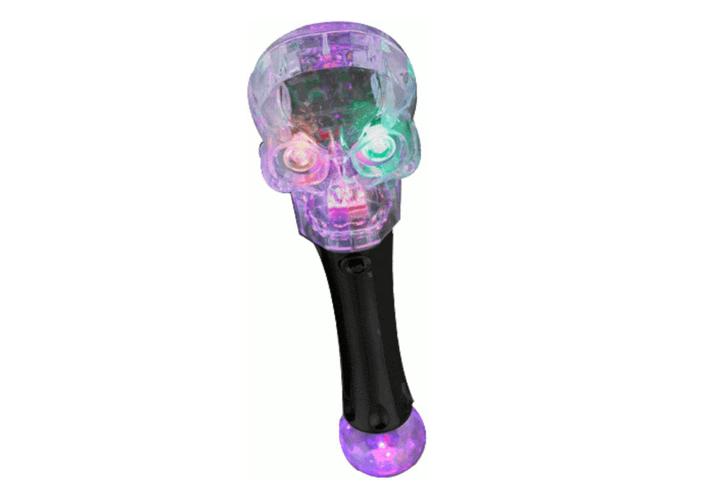 blinkee LED Flashing Spooky Cackling Skull Wand Multi-Color Halloween Toy with Interactive Laughter Sound