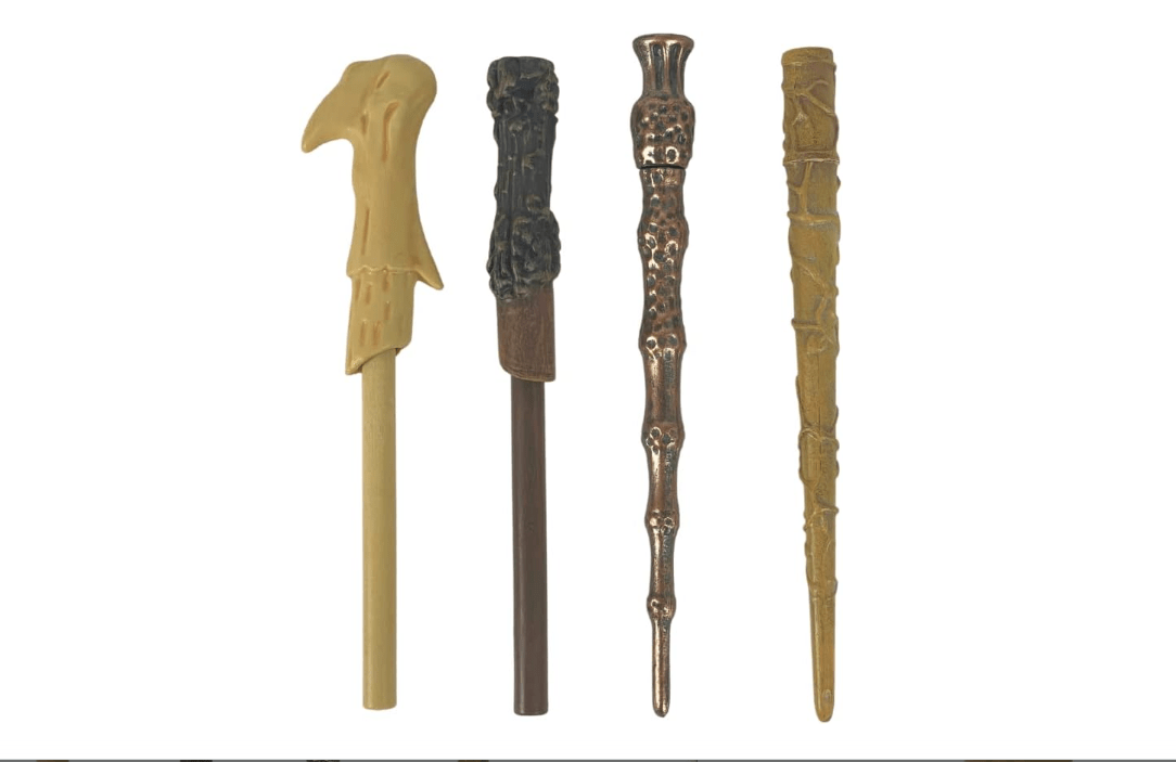 Harry Potter Wizarding World Wand Pens Set of 4 - Voldemort, Hermione, Dumbledore Wands