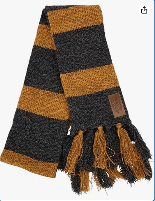 Newt Scamander Hufflepuff Knit Scarf - 64" Long with Yarn Tassels, Officially Licensed 