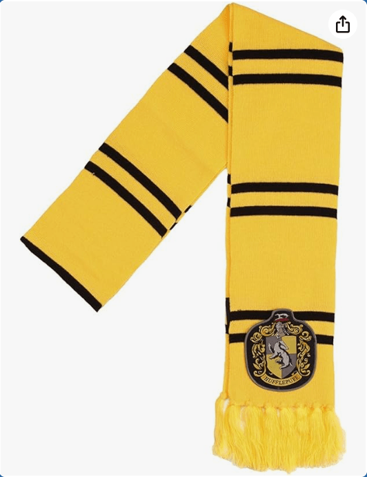 Harry Potter Hufflepuff Patch Knit Scarf,Yellow,One Size 