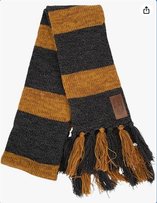 Newt Scamander Hufflepuff Knit Scarf - 64" Long with Yarn Tassels, Officially Licensed 