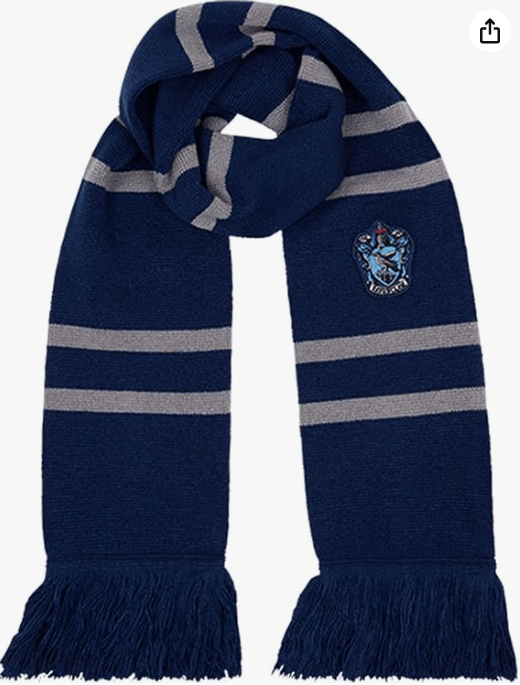 Harry Potter Knitted Crest Scarf - Embroidered House Badge - 66” x 7" - Soft Winter Knit Scarf - Wizarding World Accessory 